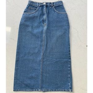 Vintage Long Denim Skirt pockets